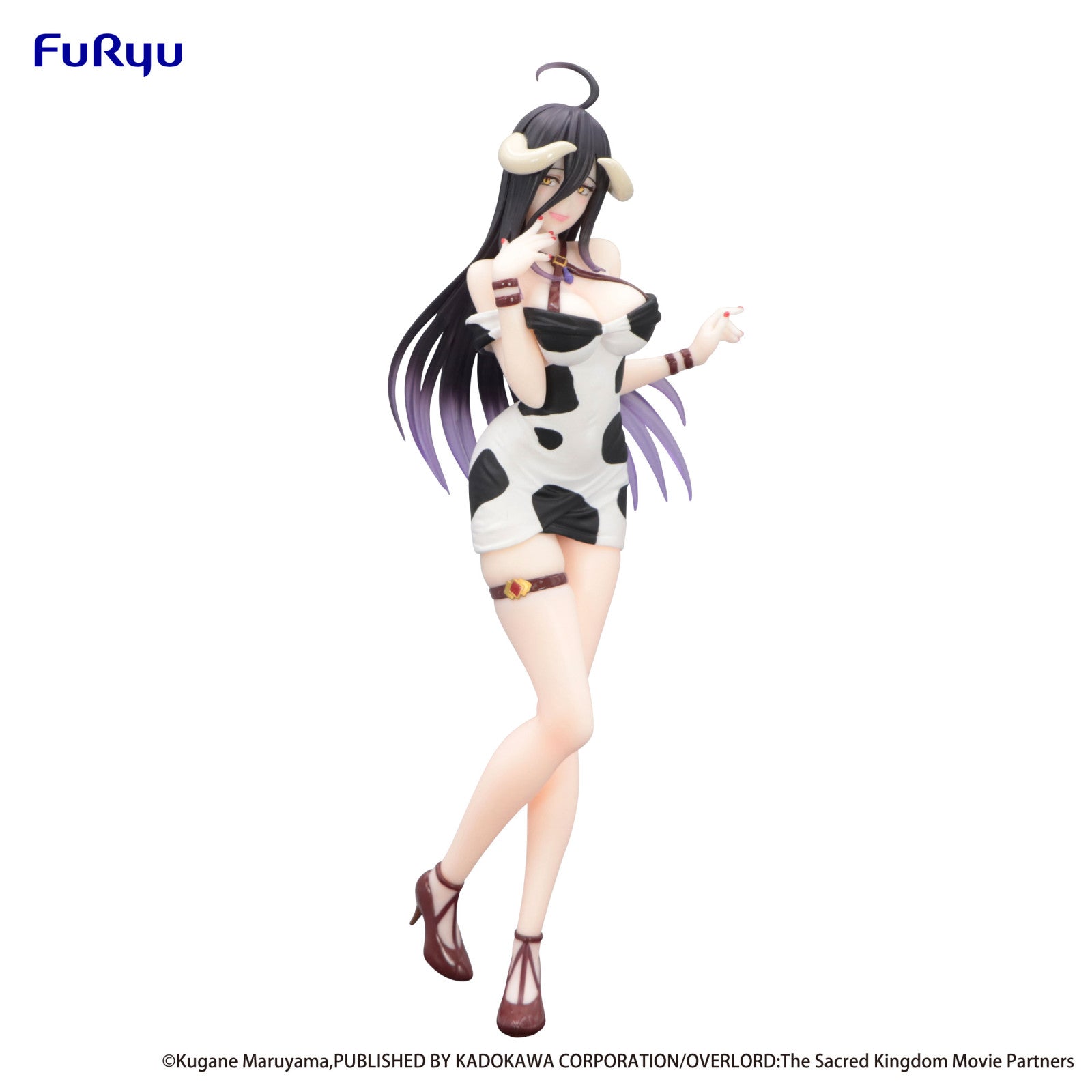 Furyu Overlord Trio Try It Figure Albedo Mini Dress Cow Pattern Version